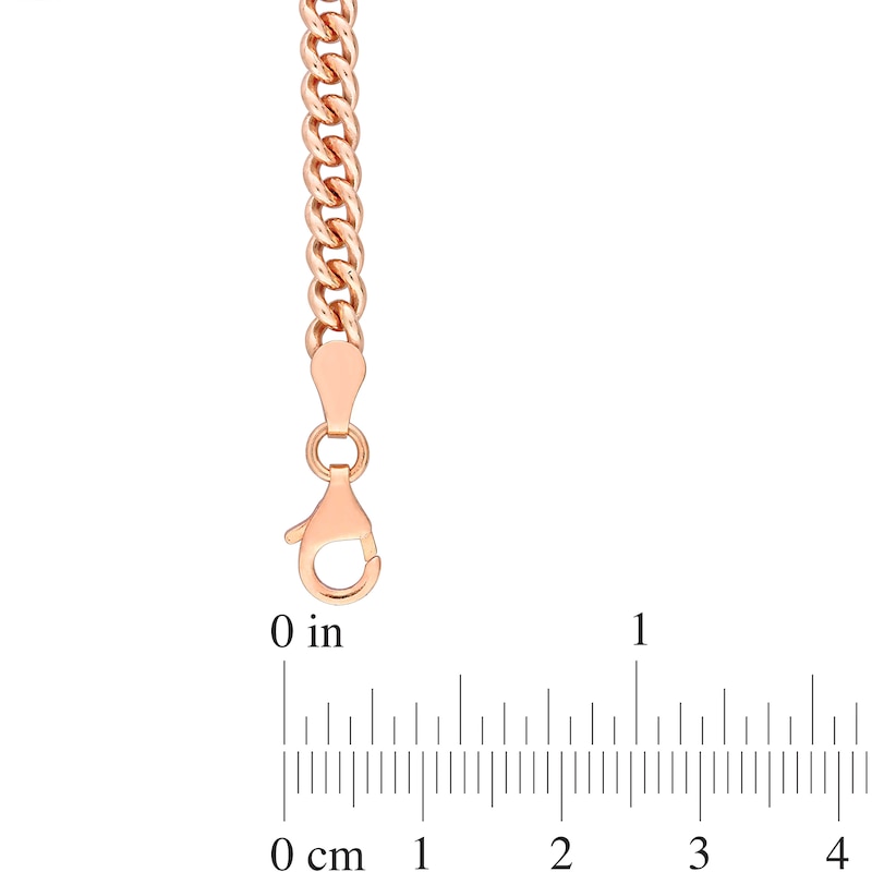 4.4mm Curb Chain Necklace in Sterling Silver with Rose Rhodium