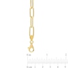 6.0mm Paper Clip Chain Necklace in Sterling Silver with Yellow Rhodium