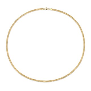 4.4mm Curb Chain Necklace in Sterling Silver with Yellow Rhodium