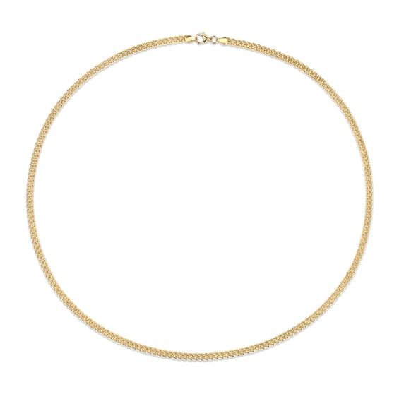 4.4mm Curb Chain Necklace in Sterling Silver with Yellow Rhodium