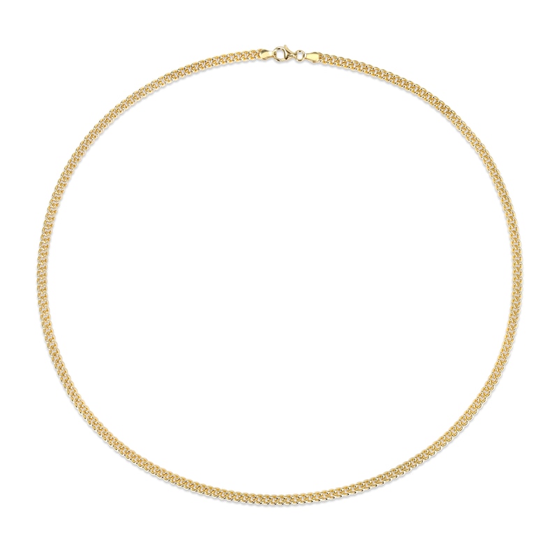 4.4mm Curb Chain Necklace in Sterling Silver with Yellow Rhodium