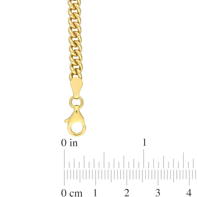 4.4mm Curb Chain Necklace in Sterling Silver with Yellow Rhodium