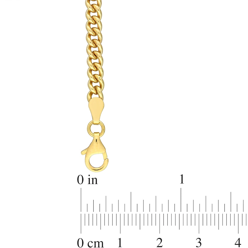 4.4mm Curb Chain Necklace in Sterling Silver with Yellow Rhodium
