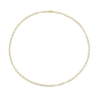 5.0mm Diamond-Cut Paper Clip Chain Necklace in Sterling Silver with Yellow Rhodium