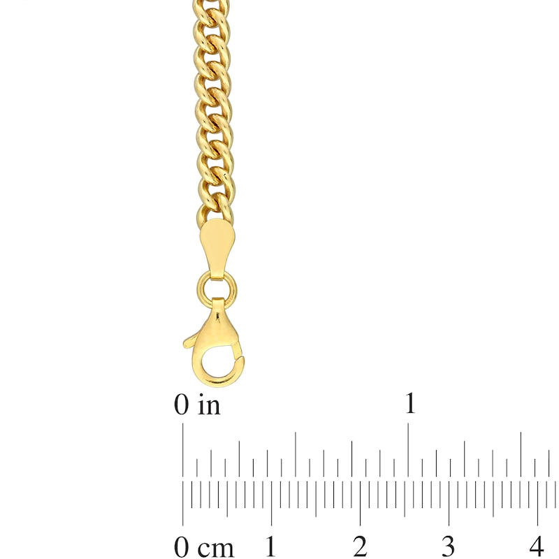 4.4mm Curb Chain Necklace in Sterling Silver with Yellow Rhodium|Peoples Jewellers