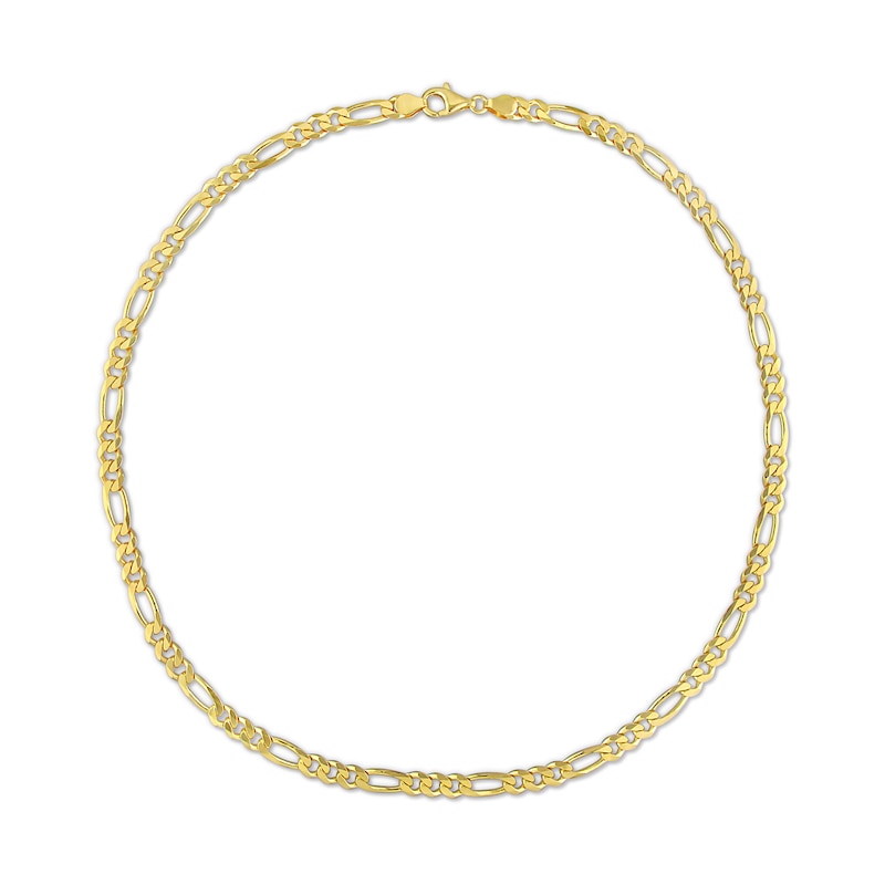 Main Image 3 of 5.5mm Figaro Chain Necklace in Sterling Silver with Yellow Rhodium - 20&quot;