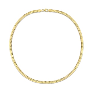 5.0mm Herringbone Chain Necklace in Sterling Silver with Yellow Rhodium