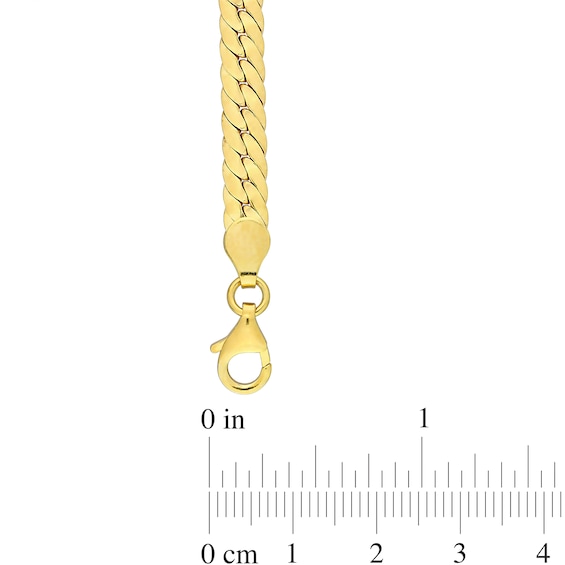 5.0mm Herringbone Chain Necklace in Sterling Silver with Yellow Rhodium