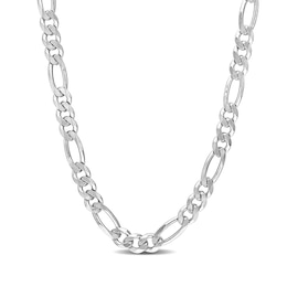 5.5mm Figaro Chain Necklace in Sterling Silver - 24&quot;