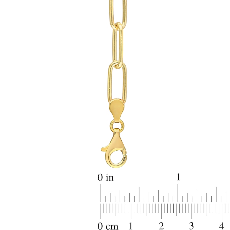 6.0mm Paper Clip Chain Necklace in Sterling Silver with Yellow Rhodium - 16"