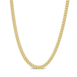 4.4mm Curb Chain Necklace in Sterling Silver with Yellow Rhodium - 16&quot;