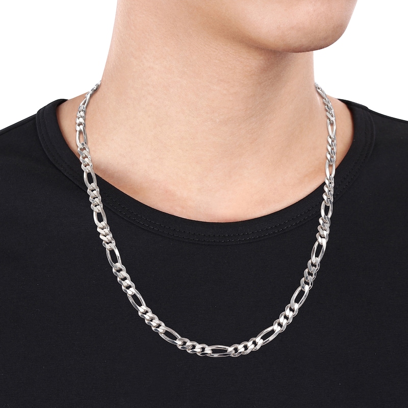 5.5mm Figaro Chain Necklace in Sterling Silver - 20"