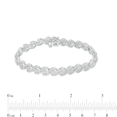 3.00 CT. T.W. Multi-Diamond Link Bracelet in 10K White Gold