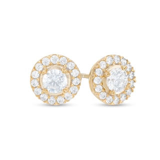 CT. T.W. Diamond Frame Stud Earrings in 10K Gold