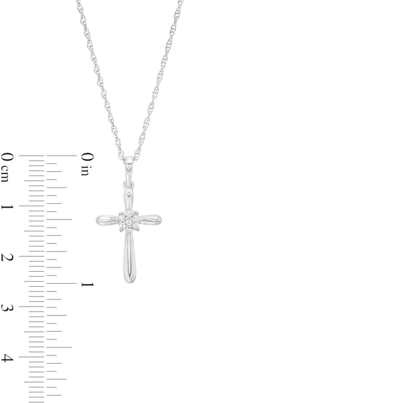 0.04 CT. T.W. Multi-Diamond Cross Pendant in Sterling Silver