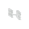 Thumbnail Image 0 of 0.20 CT. T.W. Baguette and Round Diamond Stepped Stud Earrings in 10K White Gold