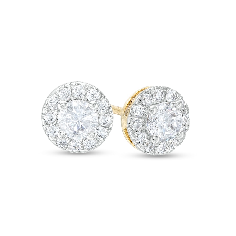 Trouvaille Collection CT. T.W. DeBeers®-Graded Diamond Frame Stud Earrings in 14K Gold (F/I1)|Peoples Jewellers