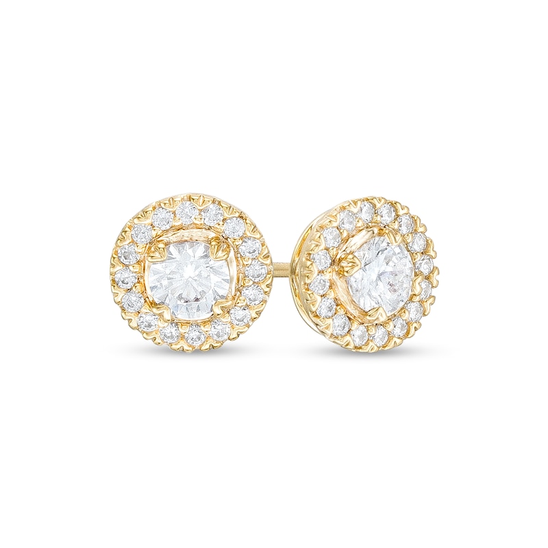 0.50 CT. T.W. Diamond Frame Stud Earrings in 10K Gold|Peoples Jewellers