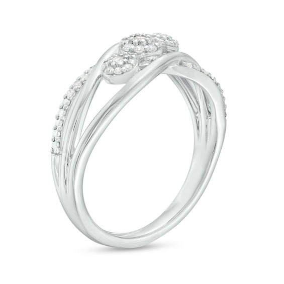 0.20 CT. T.W. Multi-Diamond Trio Orbit Ring in Sterling Silver