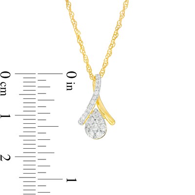 0.20 CT. T.W. Pear-Shaped Multi-Diamond Twist Bail Pendant in 10K Gold