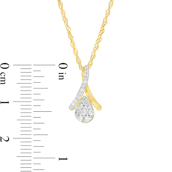 0.20 CT. T.W. Pear-Shaped Multi-Diamond Twist Bail Pendant in 10K Gold