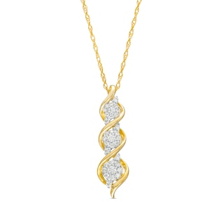 0.25 CT. T.W. Multi-Diamond Twist Pendant in 10K Gold