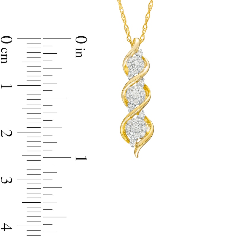 0.25 CT. T.W. Multi-Diamond Twist Pendant in 10K Gold