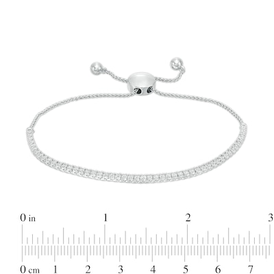 1.00 CT. T.W. Diamond Line Bolo Bracelet in 10K White Gold – 9.5"