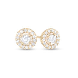 0.25 CT. T.W. Diamond Frame Stud Earrings in 10K Gold