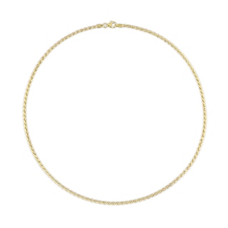 2.2mm Rope Chain Necklace in Sterling Silver with Yellow Rhodium