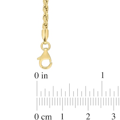 2.2mm Rope Chain Necklace in Sterling Silver with Yellow Rhodium