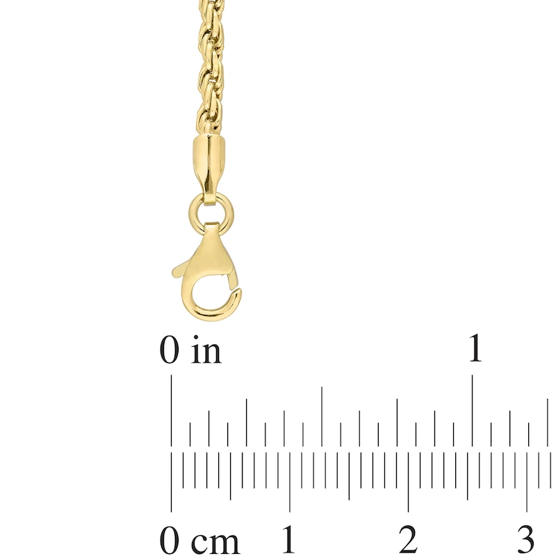 2.2mm Rope Chain Necklace in Sterling Silver with Yellow Rhodium|Peoples Jewellers