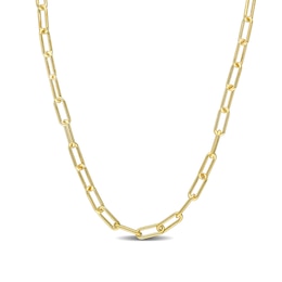 3.5mm Paper Clip Chain Necklace in Sterling Silver with Yellow Rhodium - 20&quot;