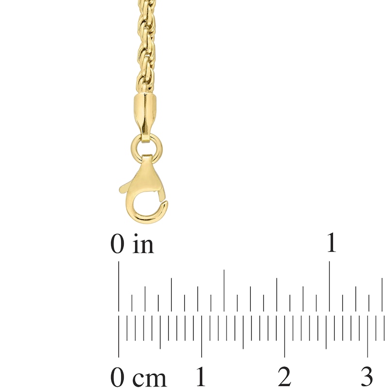 2.2mm Rope Chain Necklace in Sterling Silver with Yellow Rhodium - 16"|Peoples Jewellers