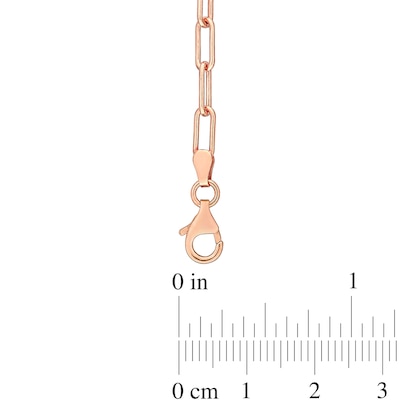 3.5mm Paper Clip Chain Necklace in Sterling Silver with Rose Rhodium