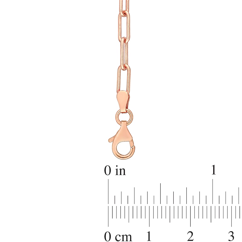 3.5mm Paper Clip Chain Necklace in Sterling Silver with Rose Rhodium