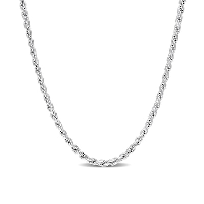 2.2mm Rope Chain Necklace in Sterling Silver