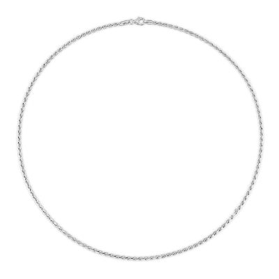 2.2mm Rope Chain Necklace in Sterling Silver