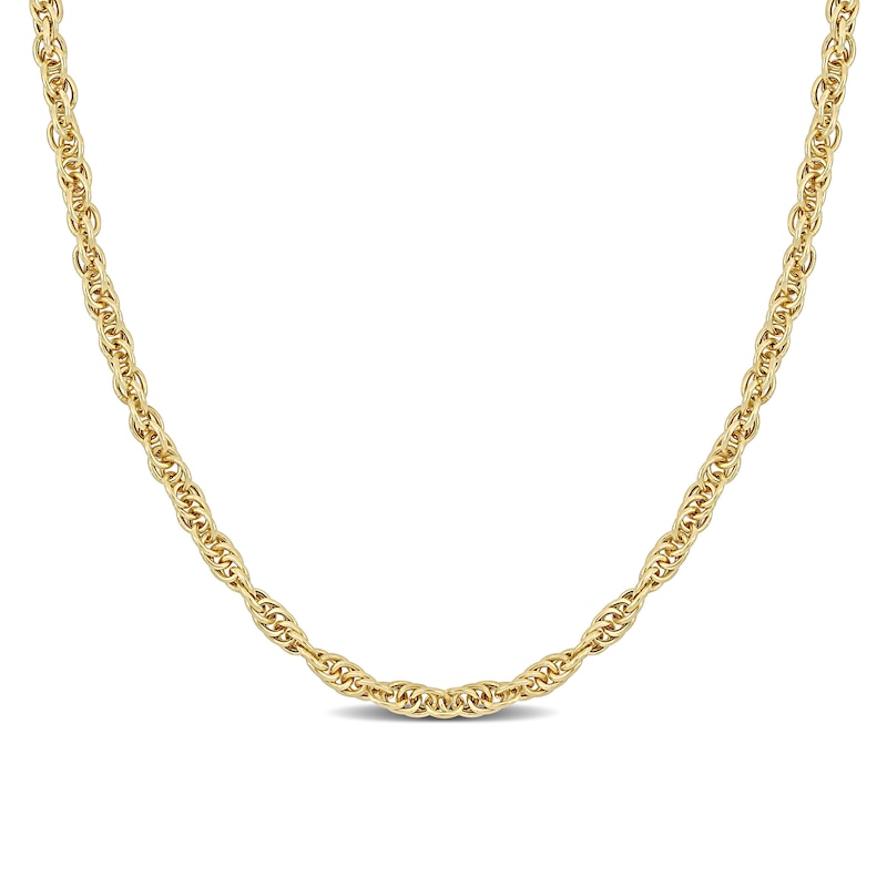 3.7mm Singapore Chain Necklace in Sterling Silver with Yellow Rhodium|Peoples Jewellers