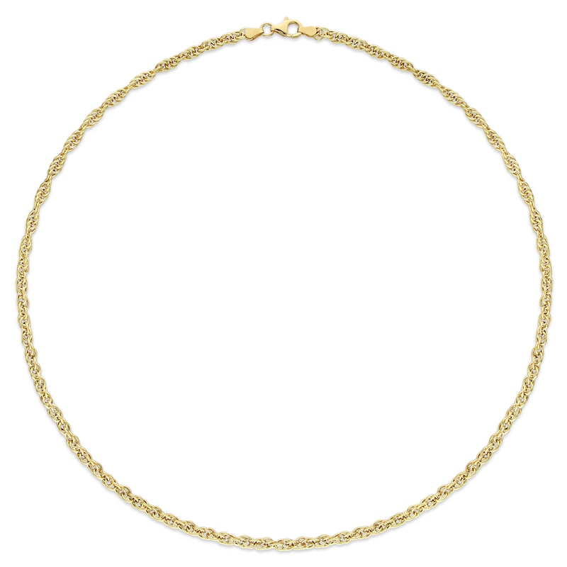 Main Image 3 of 3.7mm Singapore Chain Necklace in Sterling Silver with Yellow Rhodium - 20&quot;