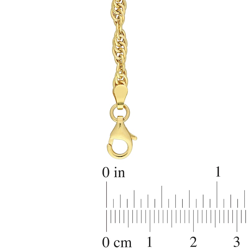 Main Image 4 of 3.7mm Singapore Chain Necklace in Sterling Silver with Yellow Rhodium - 20&quot;