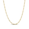 2.2mm Figaro Chain Necklace in Sterling Silver with Yellow Rhodium