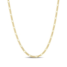 2.2mm Figaro Chain Necklace in Sterling Silver with Yellow Rhodium - 16&quot;