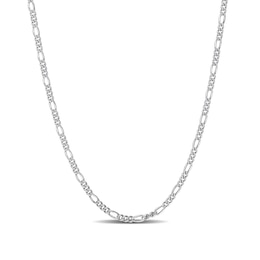 2.2mm Figaro Chain Necklace in Sterling Silver - 24&quot;