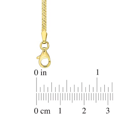 2.0mm Herringbone Chain Necklace in Sterling Silver with Yellow Rhodium