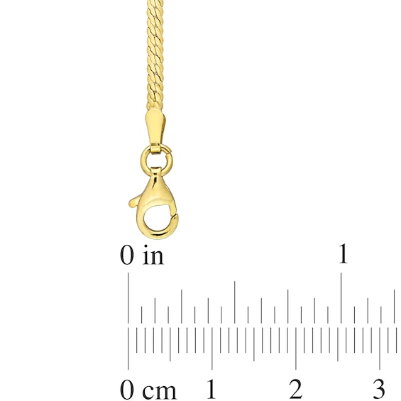 2.0mm Herringbone Chain Necklace in Sterling Silver with Yellow Rhodium