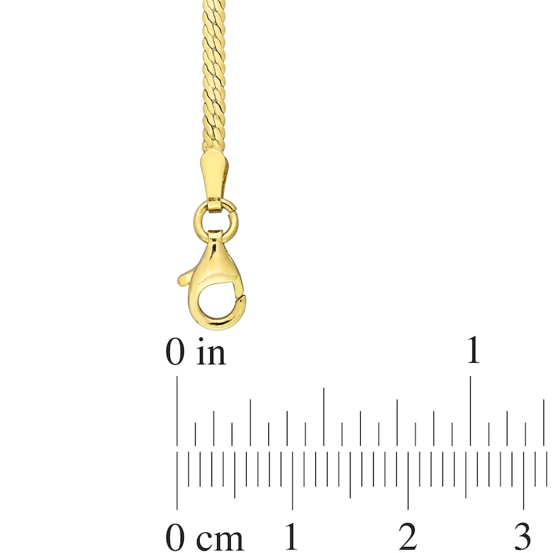 2.0mm Herringbone Chain Necklace in Sterling Silver with Yellow Rhodium - 16"|Peoples Jewellers