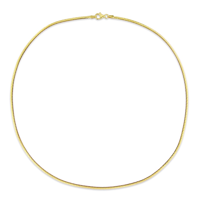 2.0mm Herringbone Chain Necklace in Sterling Silver with Yellow Rhodium|Peoples Jewellers