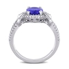 Oval Tanzanite and 0.34 CT. T.W. Diamond Open Knot Shank Ring in 14K White Gold