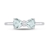 Thumbnail Image 4 of 5.0mm Heart-Shaped Aquamarine and Diamond Accent Bow Ring in 10K White Gold